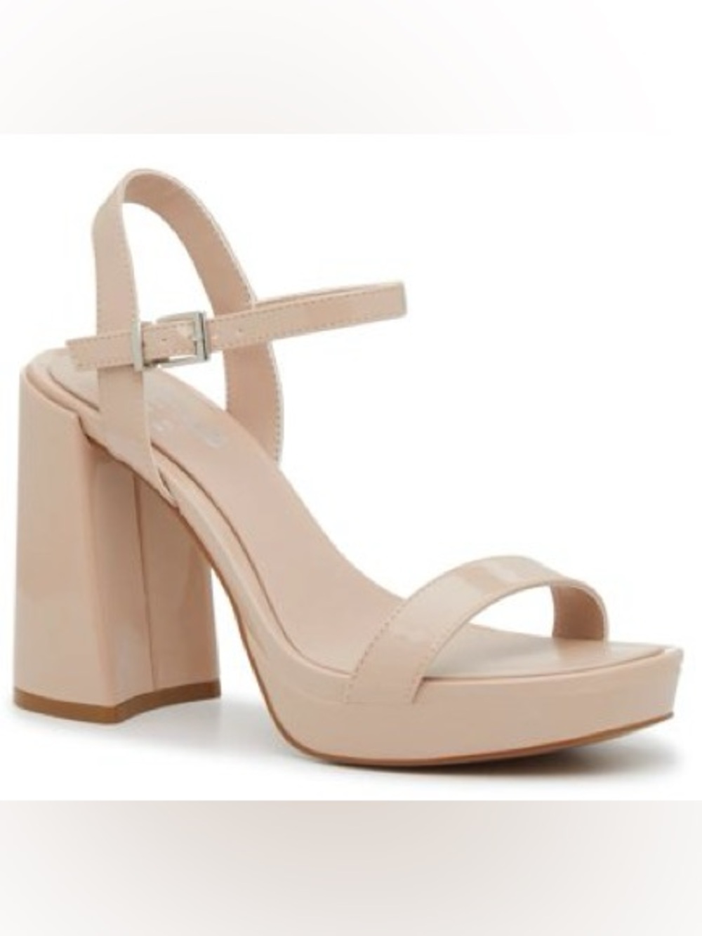Cream Platform Block Heel